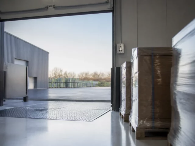 Quai de réception et palettes filmées sur un site agroalimentaire, point d’entrée en food defense